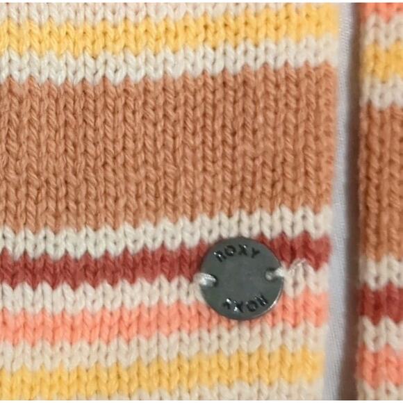 Roxy Side Swipe Striped Whimsigoth Women's M Cropped Sweater Beach - Picture 9 of 16